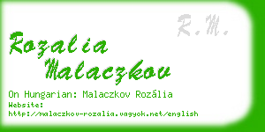 rozalia malaczkov business card